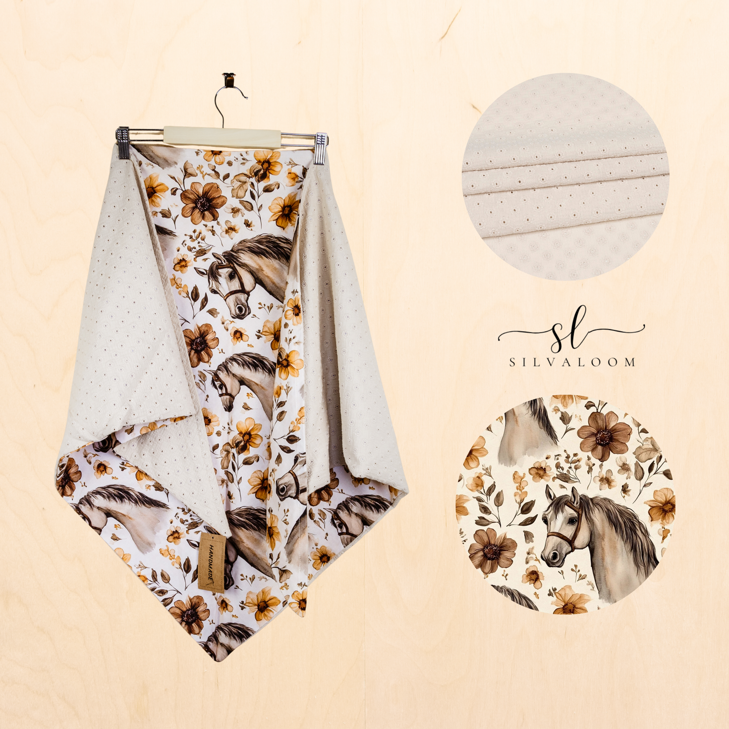 Mustang summer scarf with cotton muslin