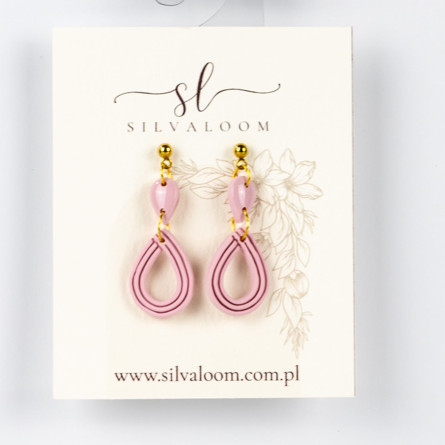 Pink hanging earrings