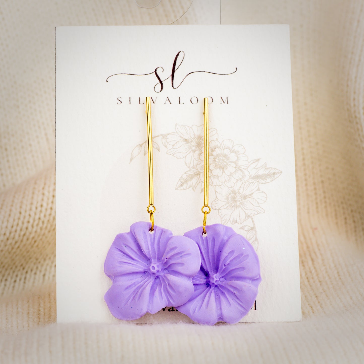 Long flower earrings
