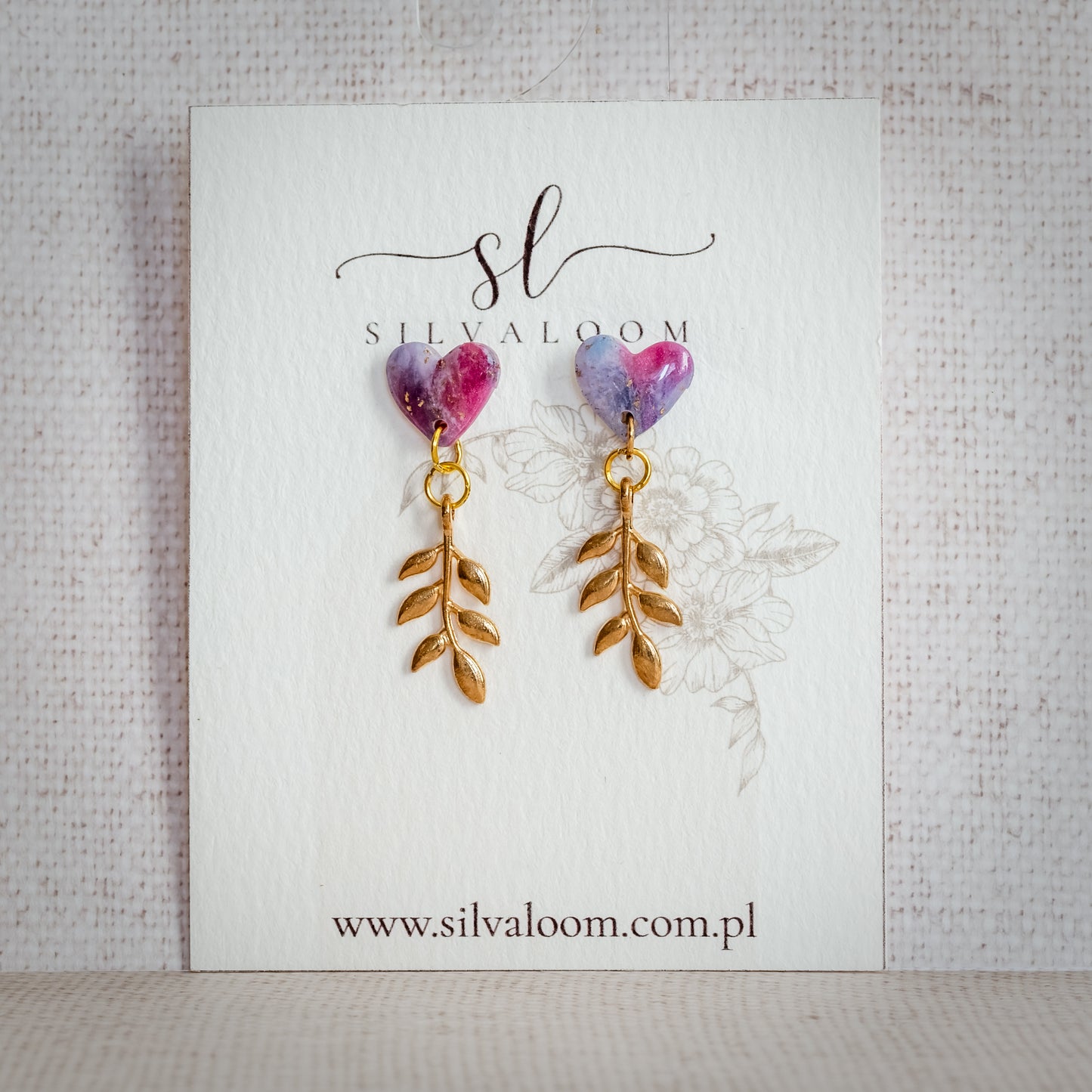 Kolczyki „Leśne Serduszka – Gałązki”