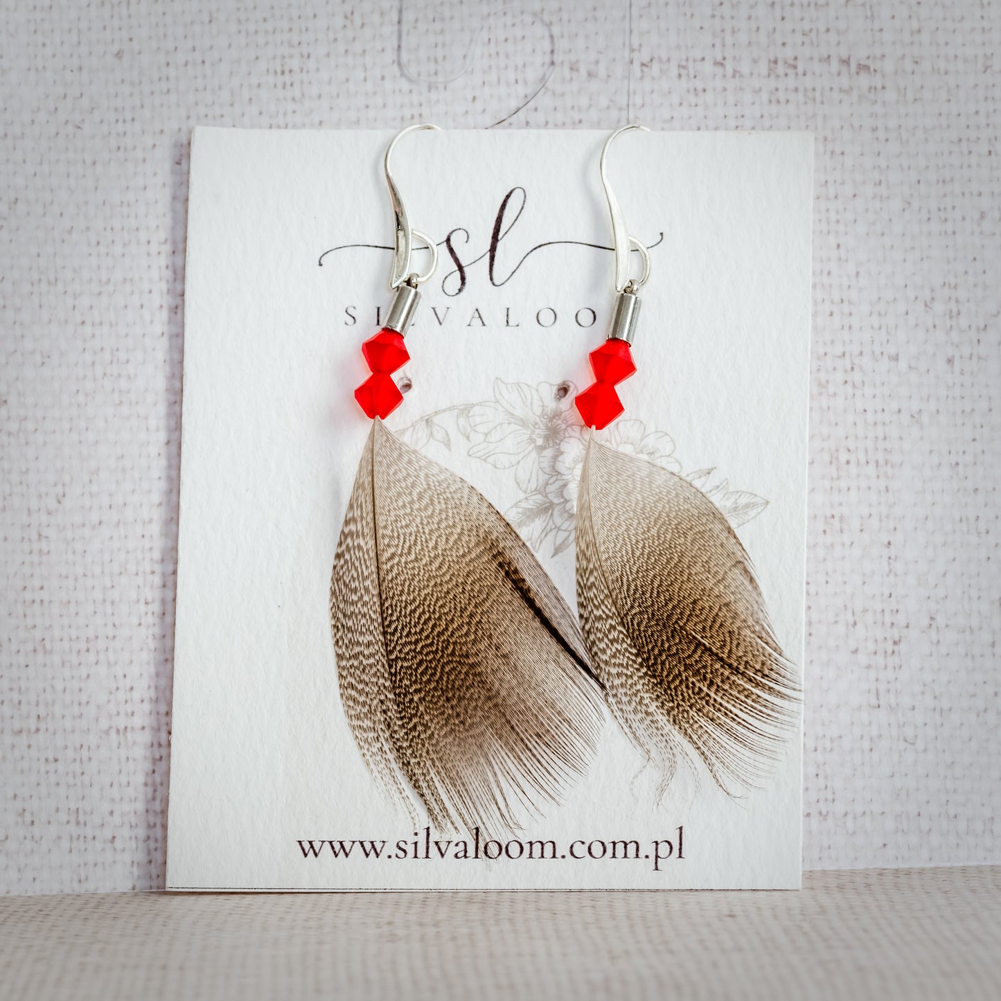 Kolczyki „Leśny Szept – Czerwony Akcent”