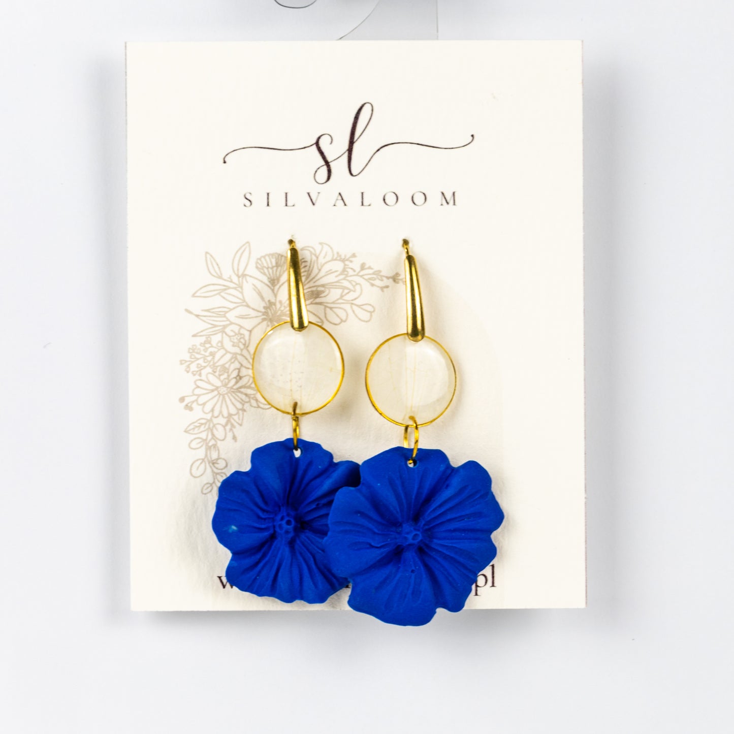 Blue flower earrings